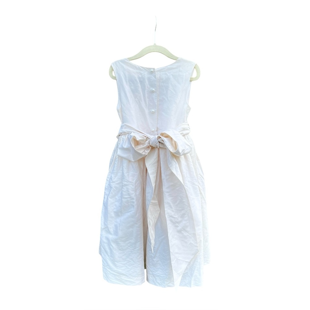 100% Silk Ivory Colored Special Occasion Dress, Size 3T, Sara Lene, Made in USA
